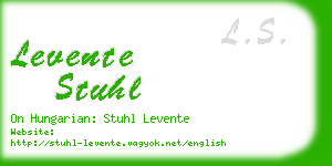 levente stuhl business card